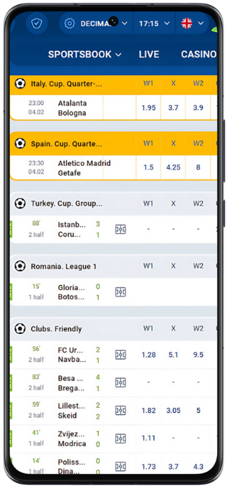 mostbet Screenshot sports